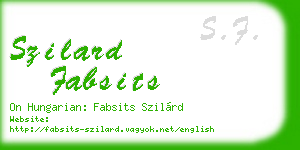 szilard fabsits business card
